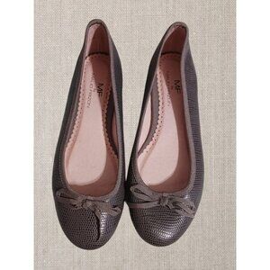 Maud Frizon Womens Textured Bow Accent Ballet Flats Size 36 brown color